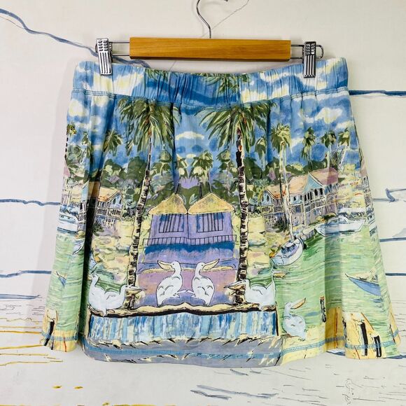 VTG Skort Med - L Take Two Vintage Short Skirt Skort M/L Beach Scene Skirt M-L - Picture 6 of 16